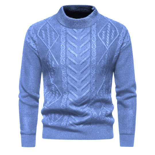 Herren Strukturierter Mockneck-Strickpullover mit Zopf- und Chevron-Muster Shop Nory