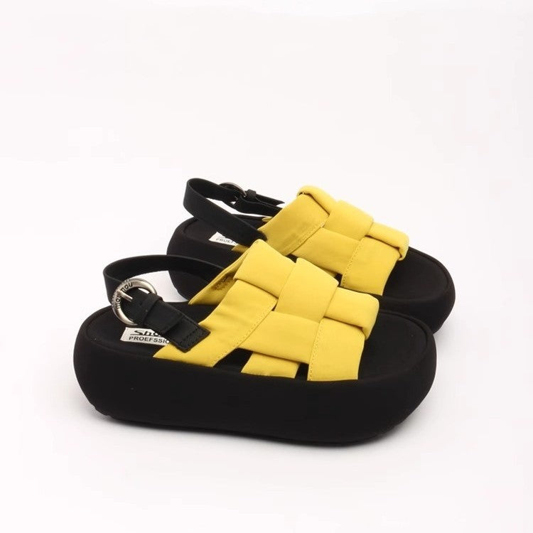 Damen modische Plateau-Sandalen mit elegantem Kreuzriemen und komfortablem Fußbett