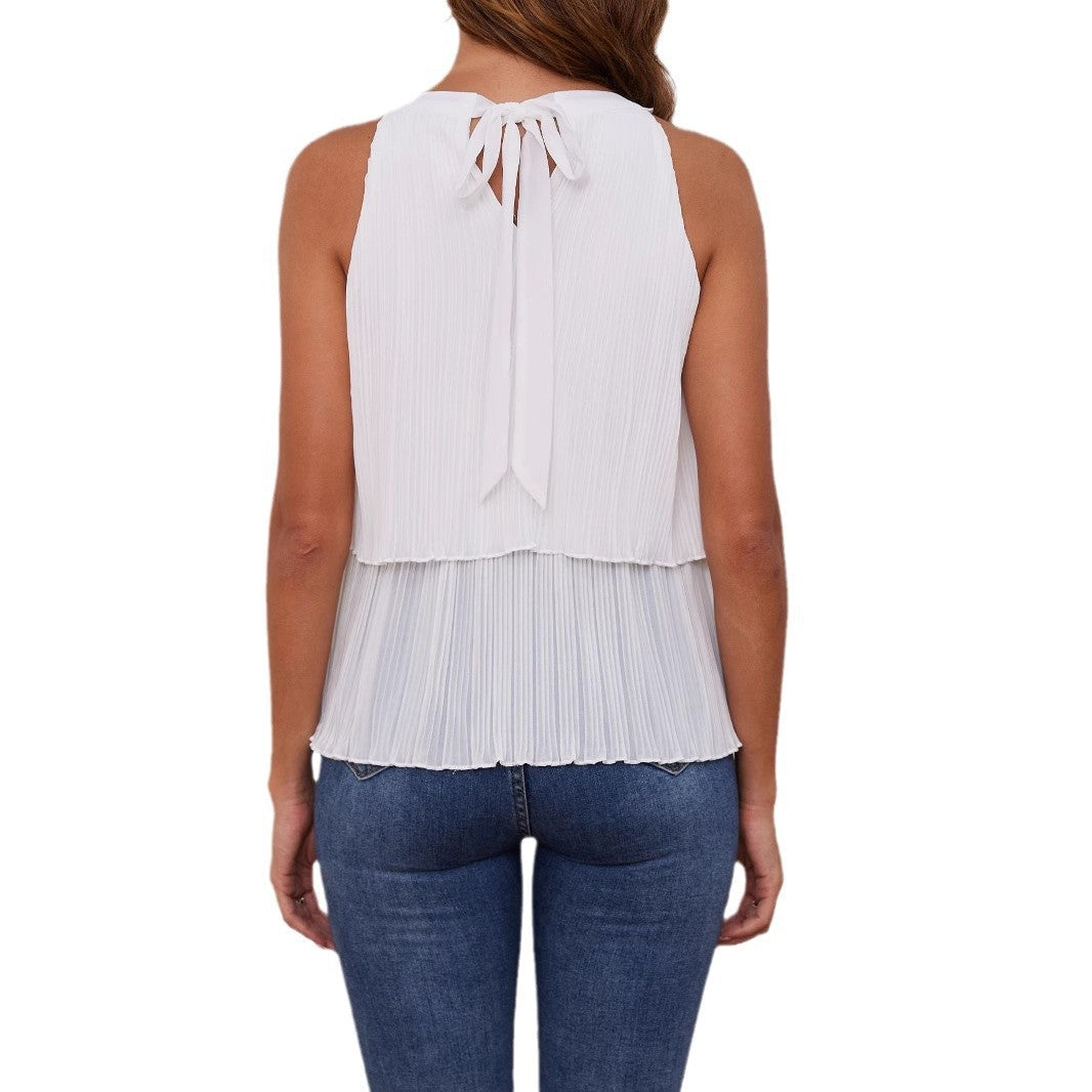 Damen Plissiertes Oberteil mit elegantem Schnitt Shopnory