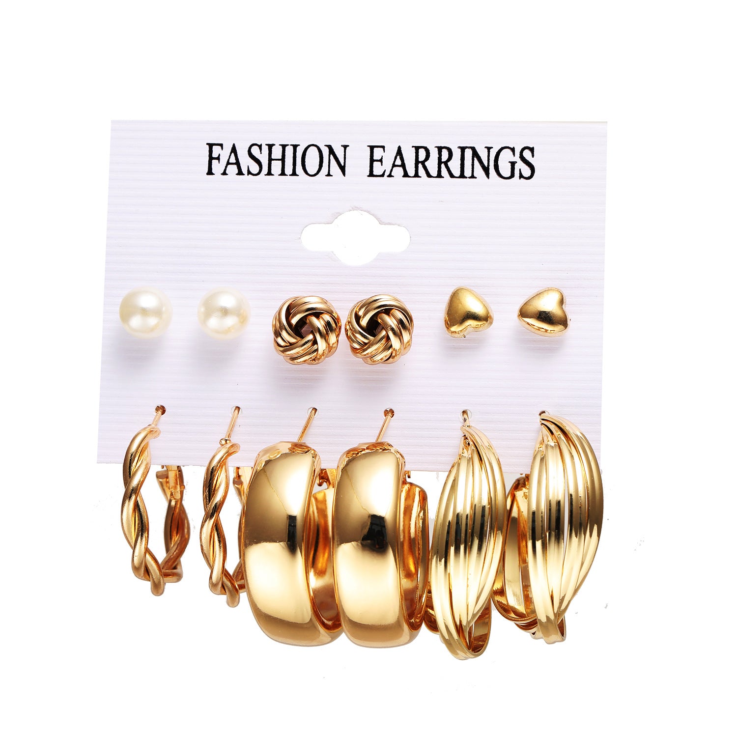 Damen Ohrstecker-Set mit vielfältigen Designs und modernen goldenen Akzenten Shop Nory