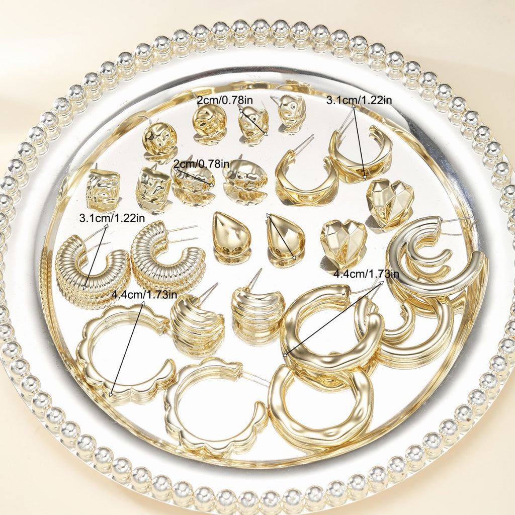 Damen Ohrringe Set mit vielfältigen Designs und kreativen Metallic-Elementen Shop Nory