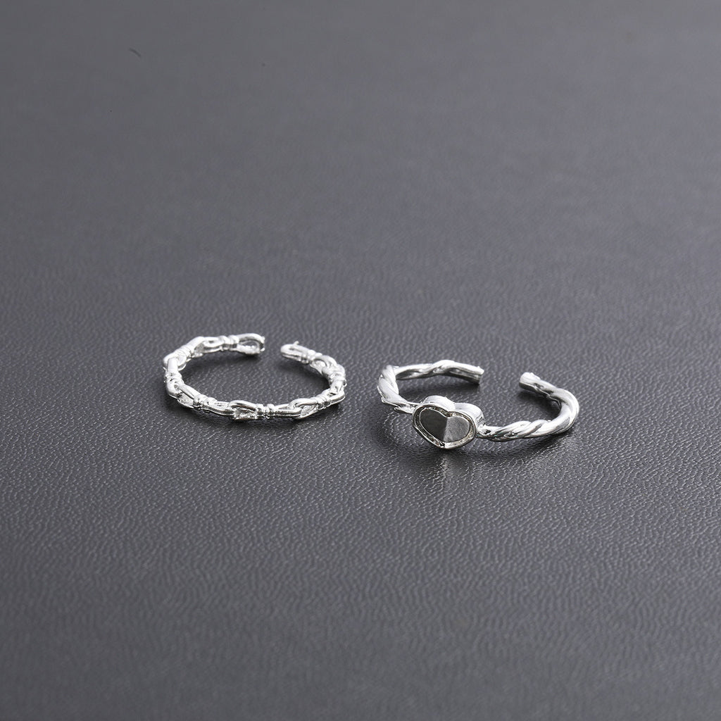 Damen Ring-Set mit filigranen Herz- und Strukturdesigns Shop Nory