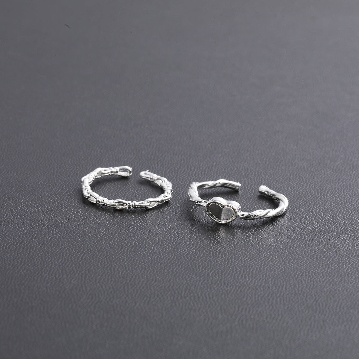 Damen Ring-Set mit filigranen Herz- und Strukturdesigns Shop Nory