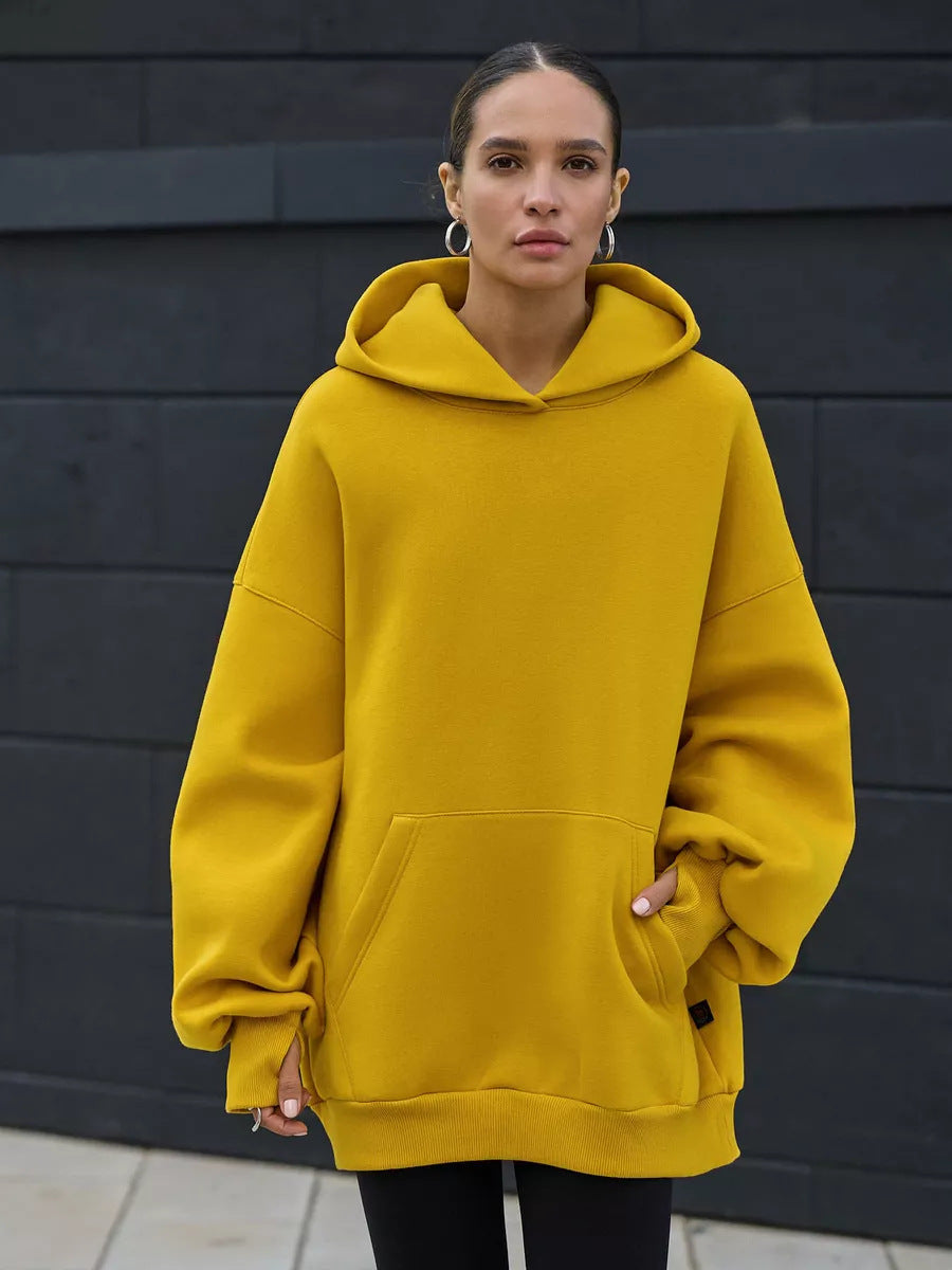 Damen Oversized Kapuzenpullover mit extra weitem Schnitt und Kängurutasche Shop Nory