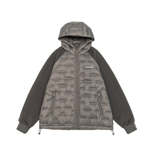 Herren Hybrid-Steppjacke mit wattierter Front, Kapuze und elastischen Ärmelabschlüssen Shop Nory