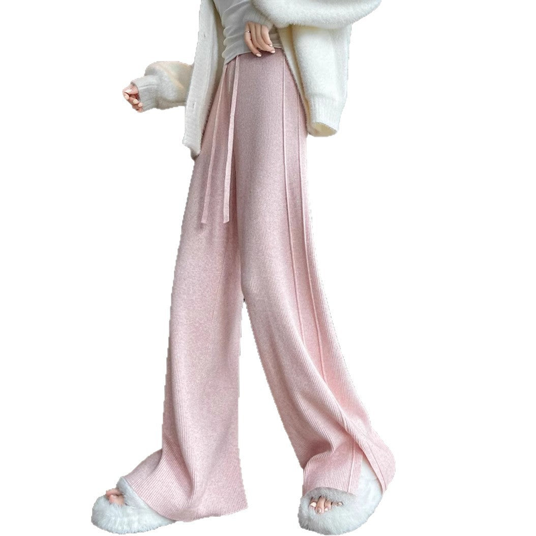 Damen Modische Rippstrick-Hose mit seitlichen Schlitzen Shop Nory