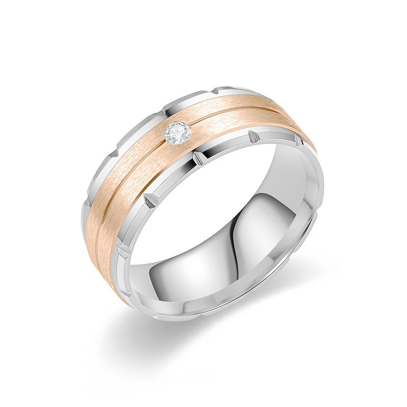 Herren Ring mit raffinierter, klarer Oberflächenstruktur und funkelndem Zirkonia Shop Nory
