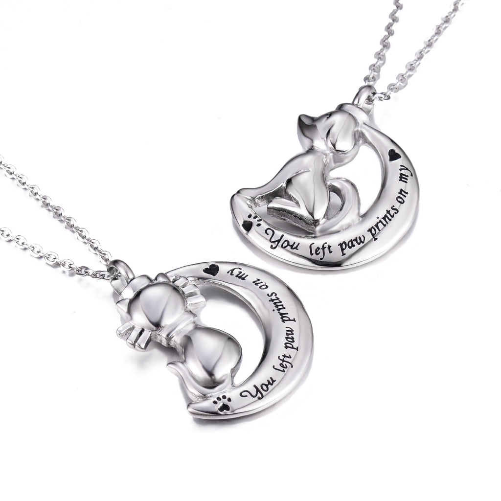 Damen Schmuckanhänger mit Katzenmotiv und eingravierter Botschaft Shop Nory