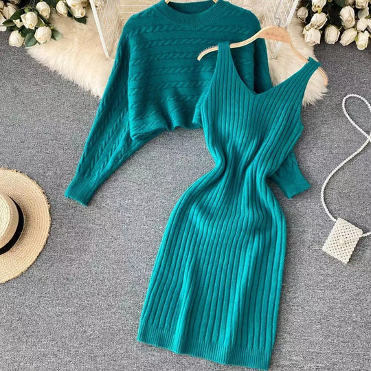 Damen Strickkleid- und Pullover-Set Shop Nory