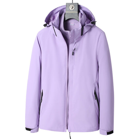 Herren Softshell Outdoorjacke mit wasserdichter Membran, abnehmbarer Kapuze und verdecktem Reißverschluss Shop Nory