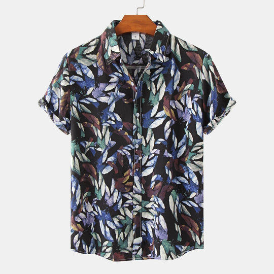 Floral kurzärmeliges Blumenhemd Männer