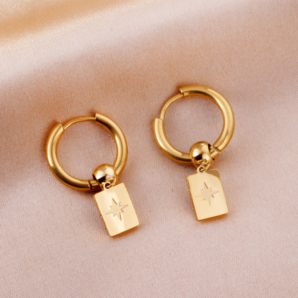 Damen Hängende Ohrstecker mit schimmerndem Anhänger aus hochwertigem Edelstahl Shop Nory