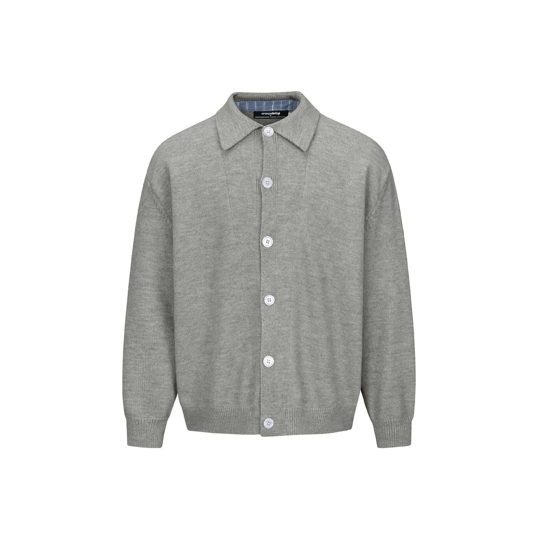Herren Strick-Cardigan mit Hemdkragen, durchgehender Knopfleiste und geripptem Saum Shop Nory