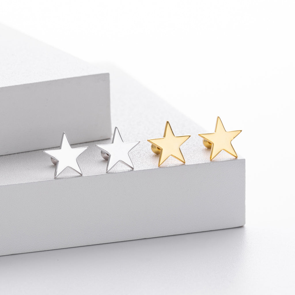 Damen Ohrstecker im modernen Sternendesign aus hochwertigem 925 Sterling Silber Shop Nory