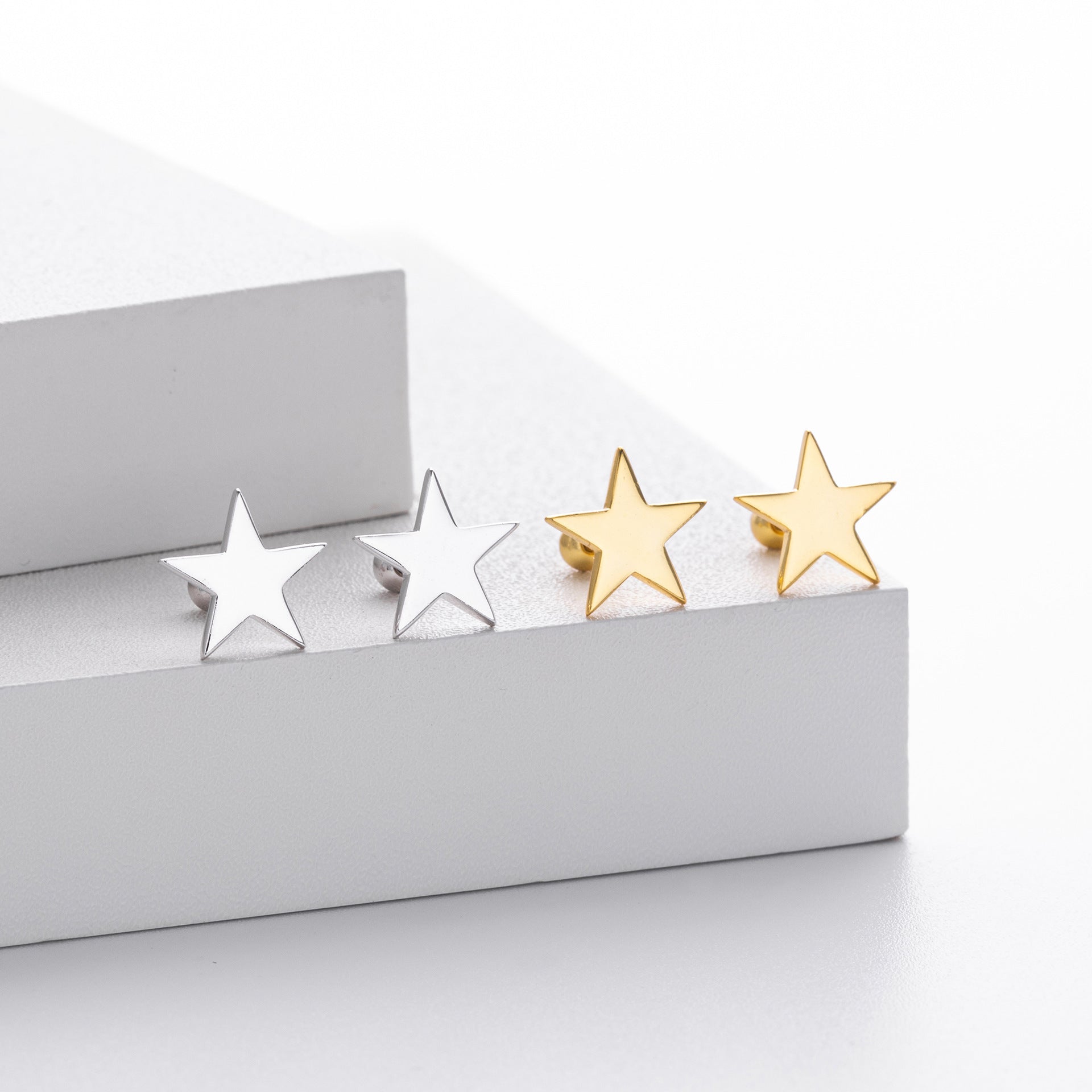 Damen Ohrstecker im modernen Sternendesign aus hochwertigem 925 Sterling Silber Shop Nory