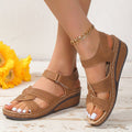 Damen Bequeme Riemchen-Sandalen mit verstellbarem Klettverschluss und anatomischem Fußbett