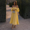 Damen Off-Shoulder Maxikleid mit voluminösen Ärmeln und elegantem Schnitt Shopnory