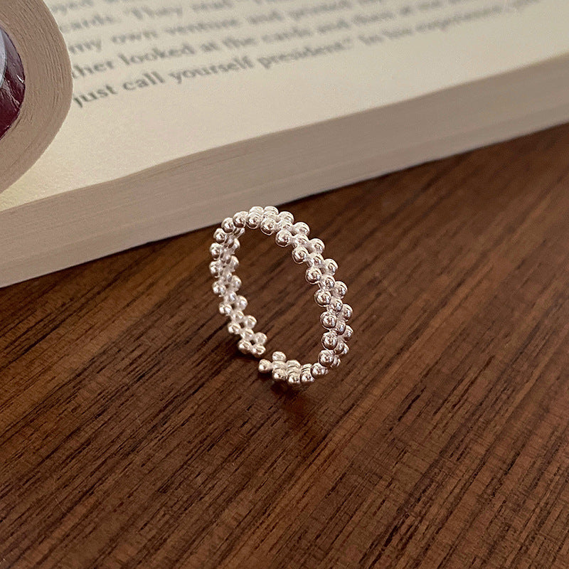 Damen Ring mit strukturiertem Kugeldesign Shop Nory