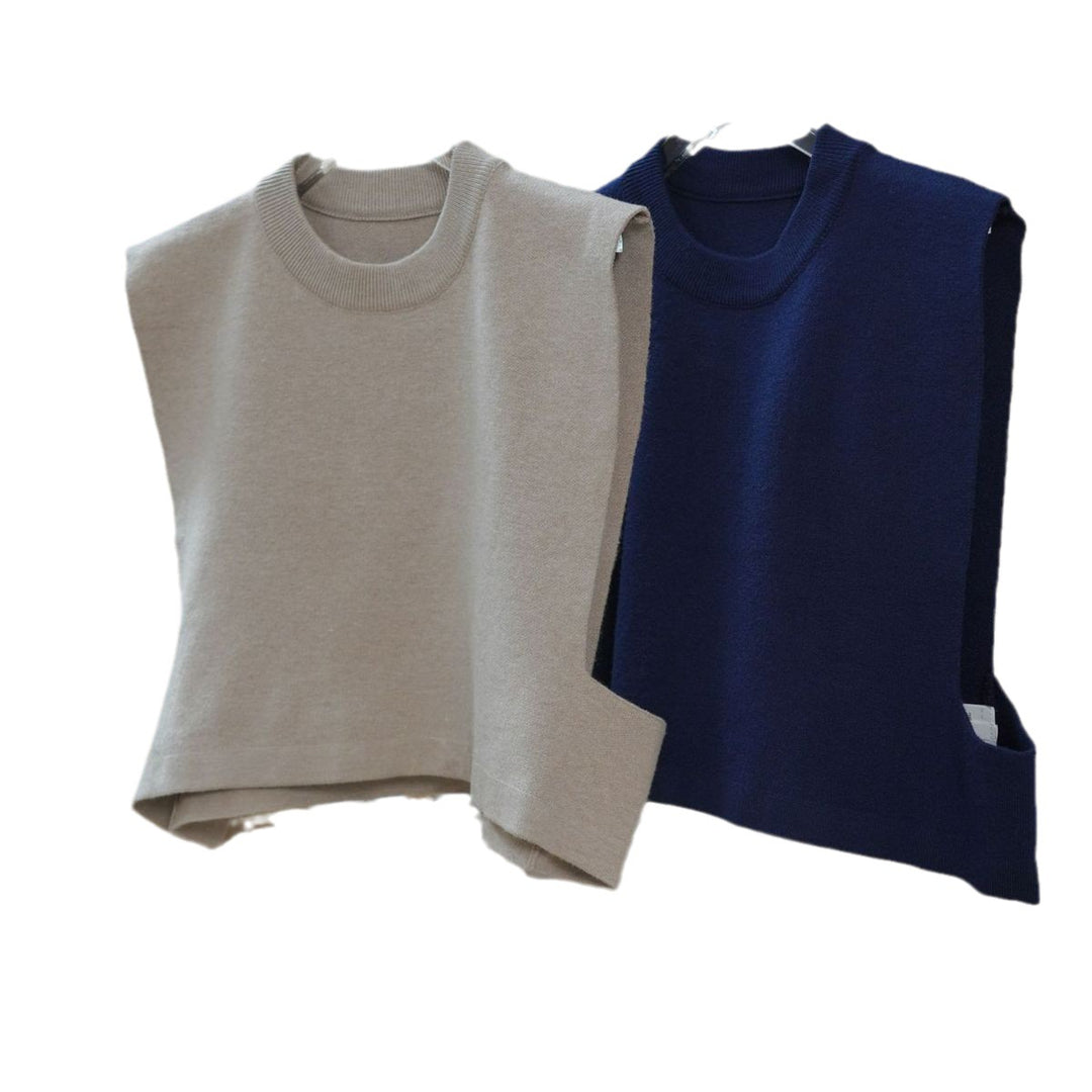 Damen Ärmellose Strickweste mit kastig-weiter Silhouette und U-Boot-Ausschnitt Shop Nory