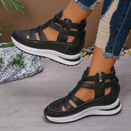 Damen Wedge-Sneaker mit verstellbaren Riemen und atmungsaktiver Sohle