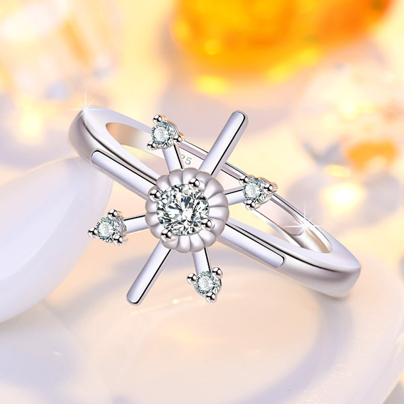 Damen Funkelnder Ring mit einzigartigem Floral-Design Shop Nory