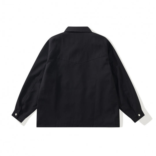 Unisex Kastige Worker-Überjacke aus Canvas mit durchgehendem Reißverschluss, Brustpattentasche und aufgesetzten Eingrifftaschen Shop Nory