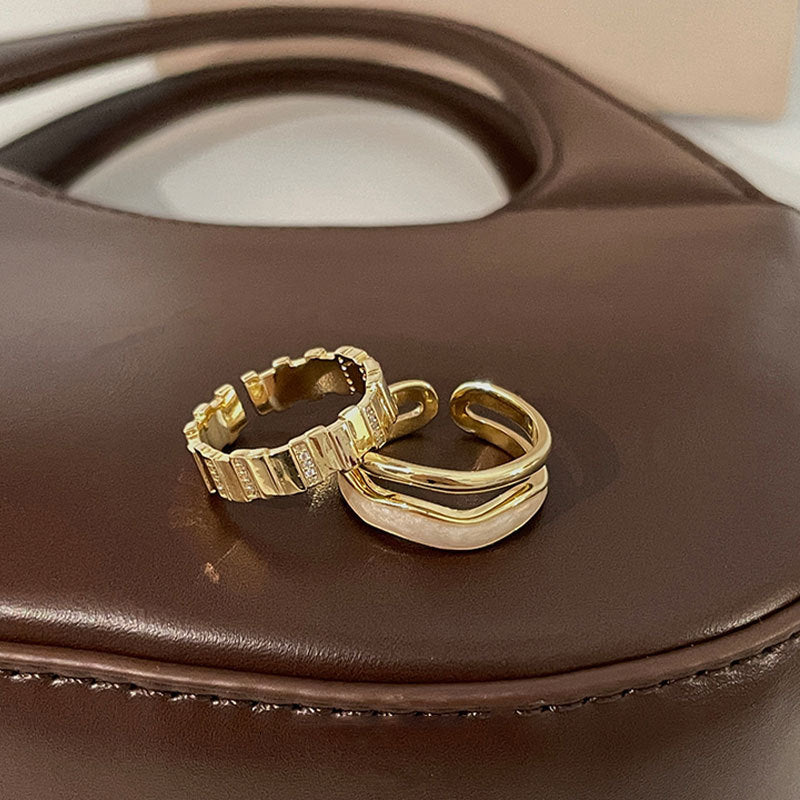 Damenring mit geschwungenem Design und elegantem doppelten Band Shop Nory