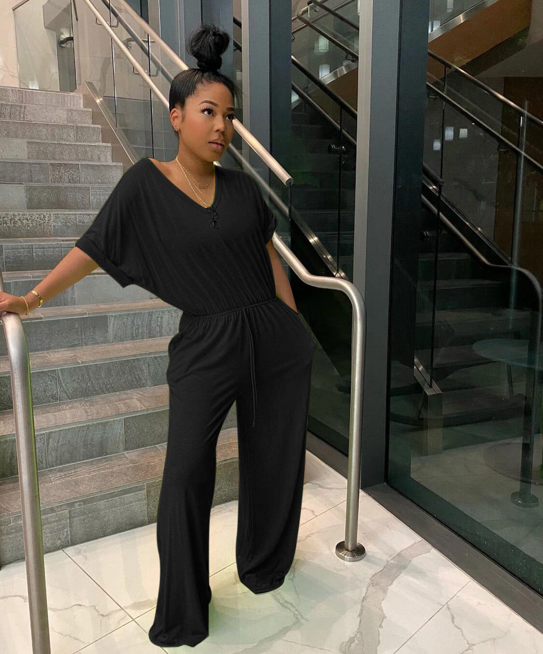 V-Ausschnitt Jumpsuit für Frauen Jane