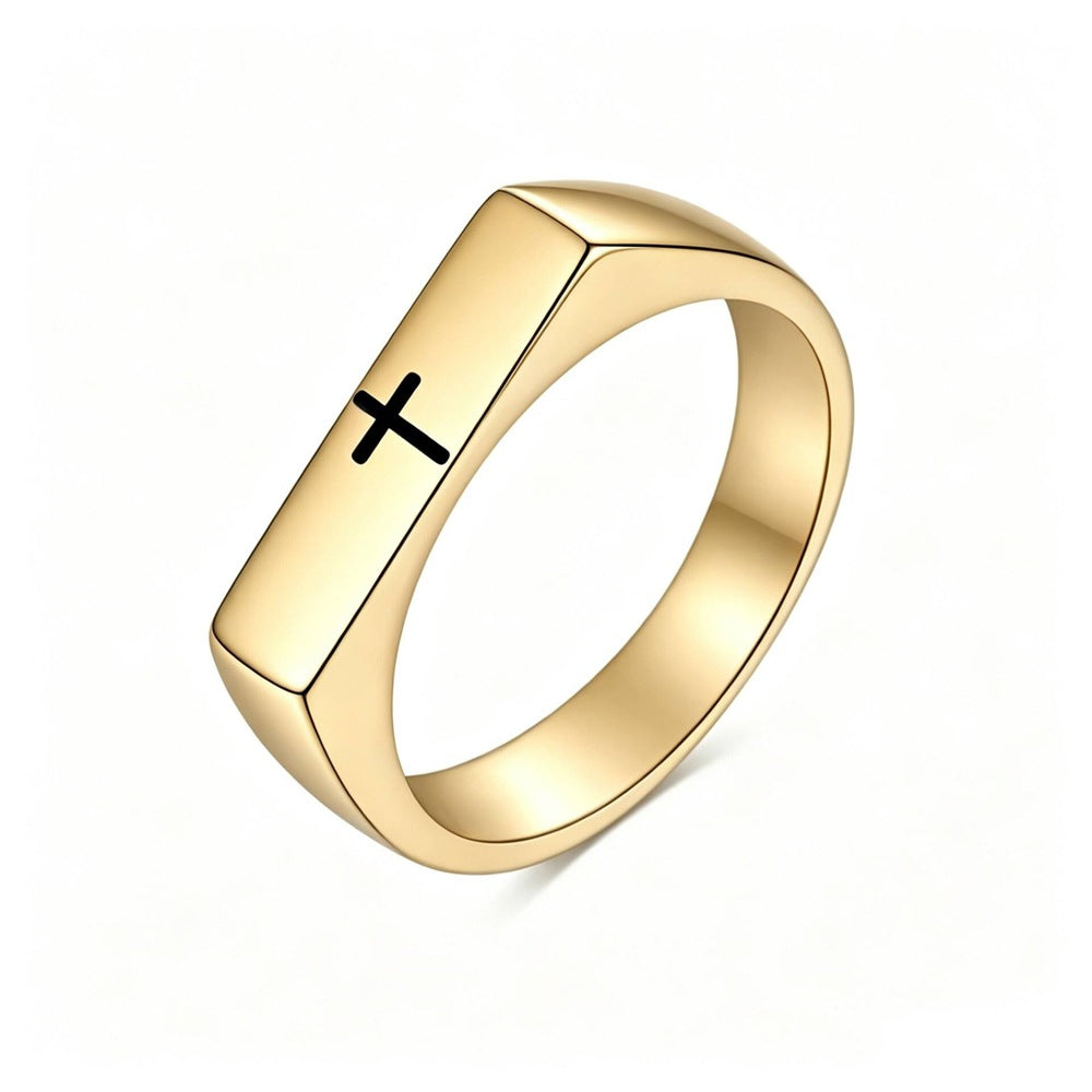 Herren Ring mit modernem, minimalistischen Design und stilvollem Kreuzmotiv Shop Nory