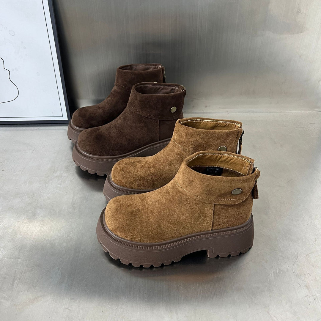 Damen Stiefeletten mit rutschfester Sohle und weichem Wildlederoberteil