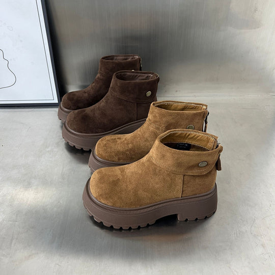 Damen Stiefeletten mit rutschfester Sohle und weichem Wildlederoberteil