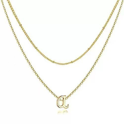 Damen mehrlagige Namens-Halskette mit filigraner Goldverzierung Shop Nory