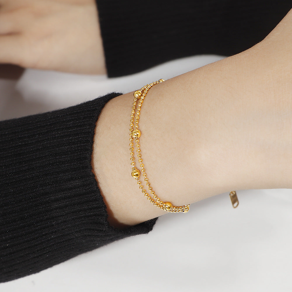 Damen filigranes Armband mit glänzenden Perlen und eleganter Kettengestaltung Shop Nory