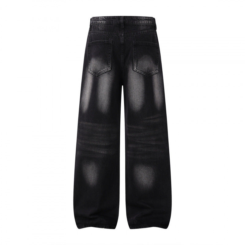 Damen Weite Highwaist-Jeanshose im Balloon-Schnitt mit Used‑Effekt und elastischem Saum Shop Nory