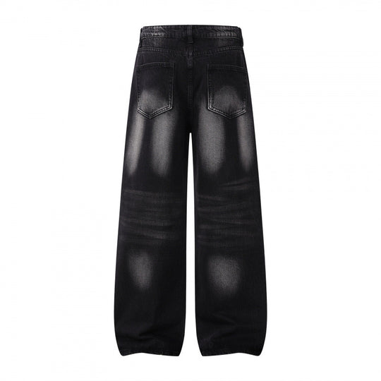 Damen Weite Highwaist-Jeanshose im Balloon-Schnitt mit Used‑Effekt und elastischem Saum Shop Nory
