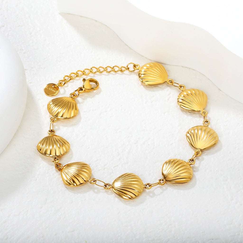 Damen Armband mit Muschel-Design aus hochwertigem Edelstahl Shop Nory