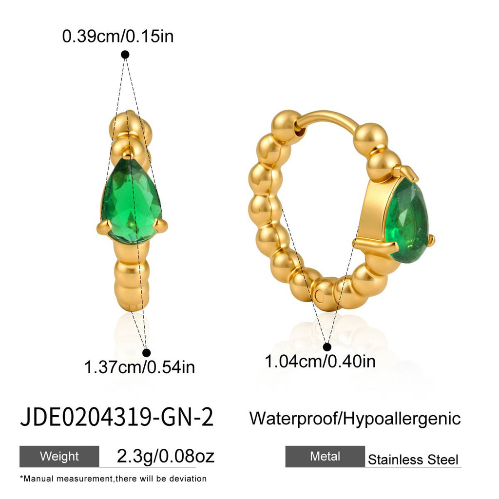 Damen Ohrhänger mit funkelndem Tropfenstein und elegantem Edelstahldesign Shop Nory