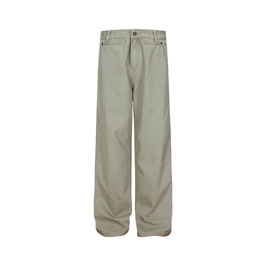 Herren Weite Canvas-Hose im Palazzoschnitt mit hoher Bundpassform und geradem Bein Shop Nory