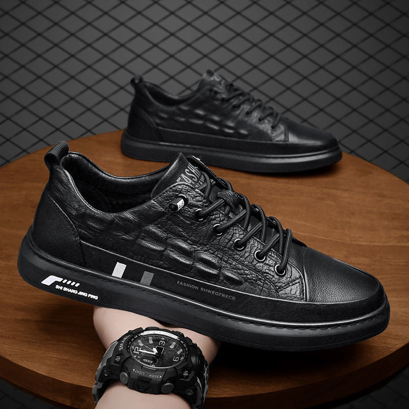 Herren Leder Sneakers mit minimalistischen Design und rutschfester Sohle