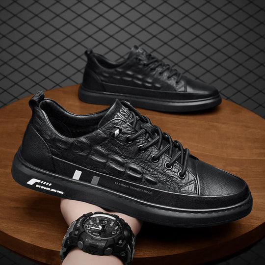 Herren Leder Sneakers mit minimalistischen Design und rutschfester Sohle