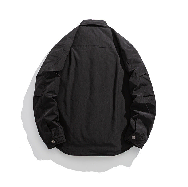 Herren Leicht wattierte Overshirt-Jacke mit Hemdkragen und Druckknopfblende Shop Nory