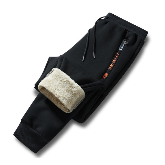 Herren Winterliche Fleece-Jogginghose mit Teddyfutter, elastischem Bund und Reißverschlusstaschen Shop Nory
