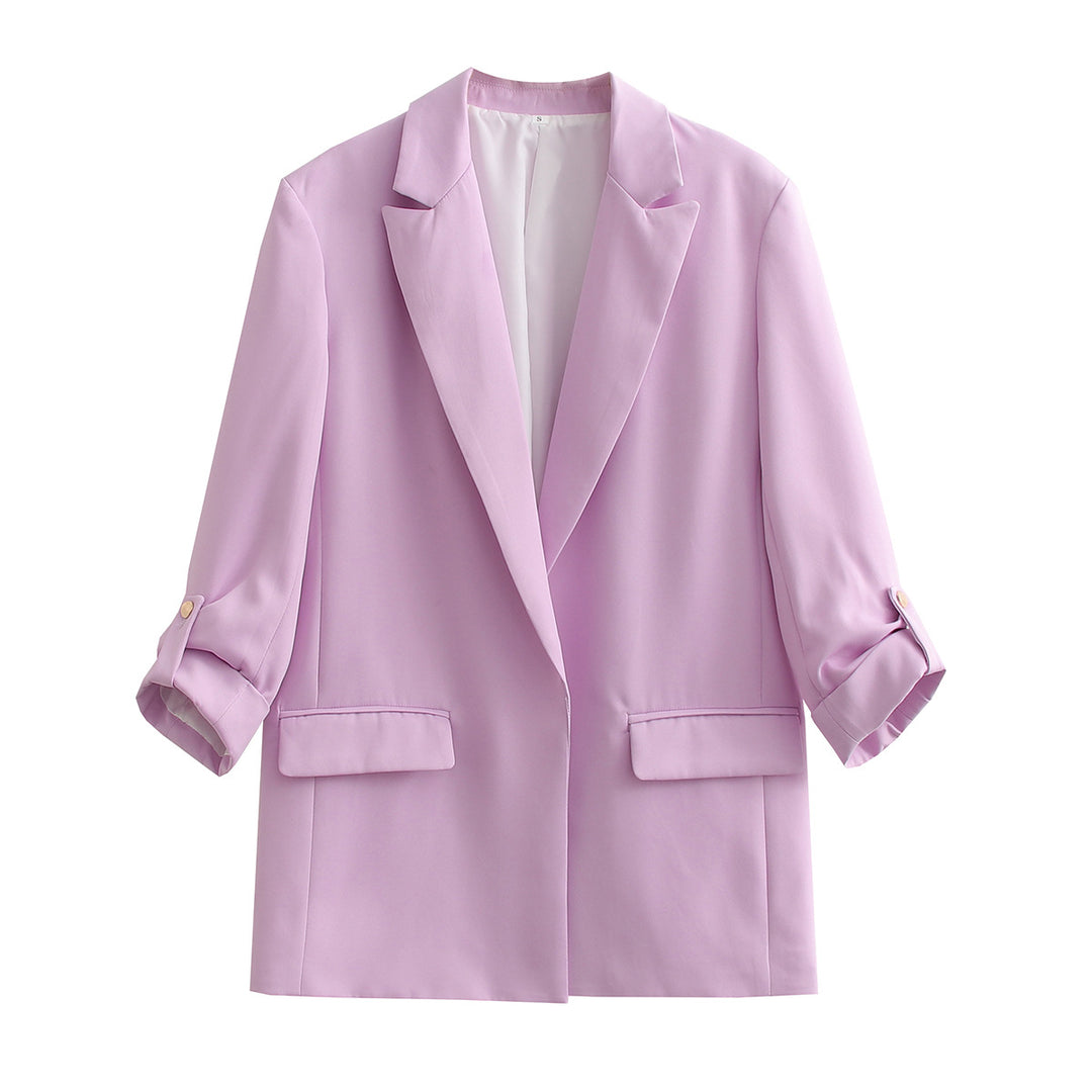 Damen Oversize Longline Blazer mit Dreiviertel-Ärmeln und Reverskragen Shop Nory