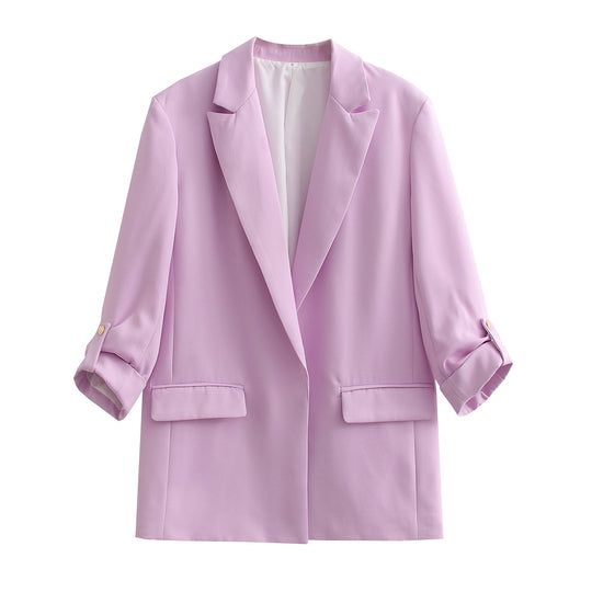 Damen Oversize Longline Blazer mit Dreiviertel-Ärmeln und Reverskragen Shop Nory