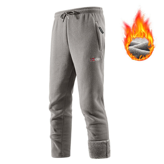 Herren Thermo-Fleece-Jogginghose mit Sherpa‑Bündchen, Kordelzug & Reißverschlusstaschen Shop Nory