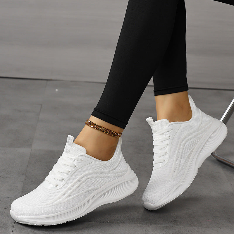 Damen Atmungsaktive Strick-Schnürsneaker mit ergonomischer Wedge-Dämpfung Shop Nory