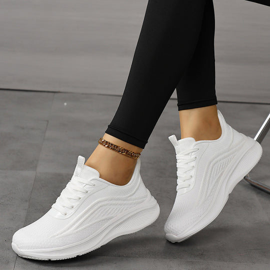 Damen Atmungsaktive Strick-Schnürsneaker mit ergonomischer Wedge-Dämpfung Shop Nory