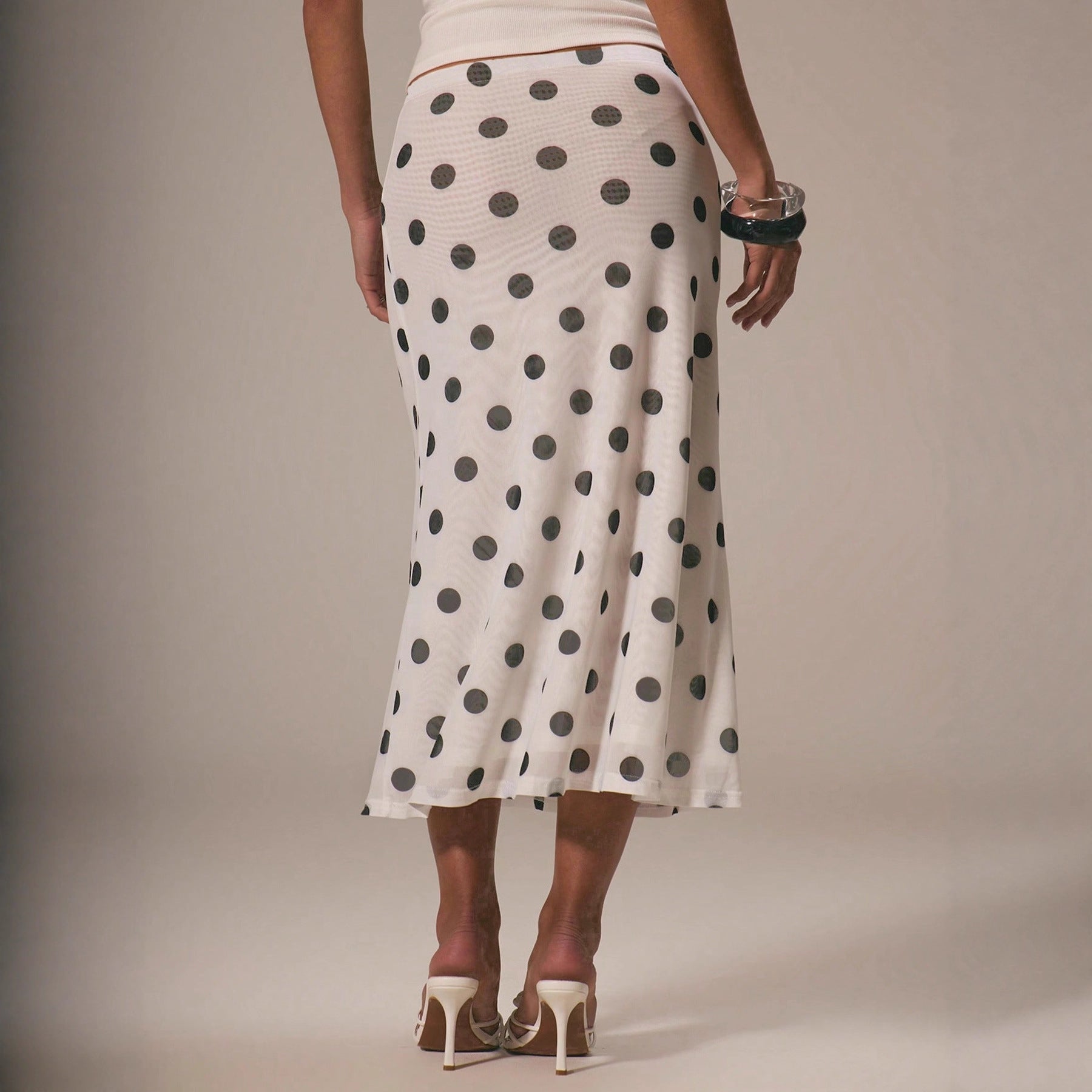 Damen Eleganter Maxirock mit Punkten