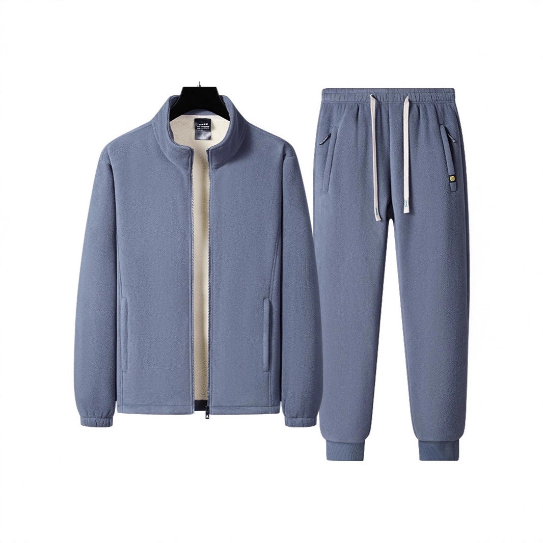 Herren Dreiteiliges Thermo-Fleece-Trainingsset mit wattierter Weste und Jogginghose Shop Nory