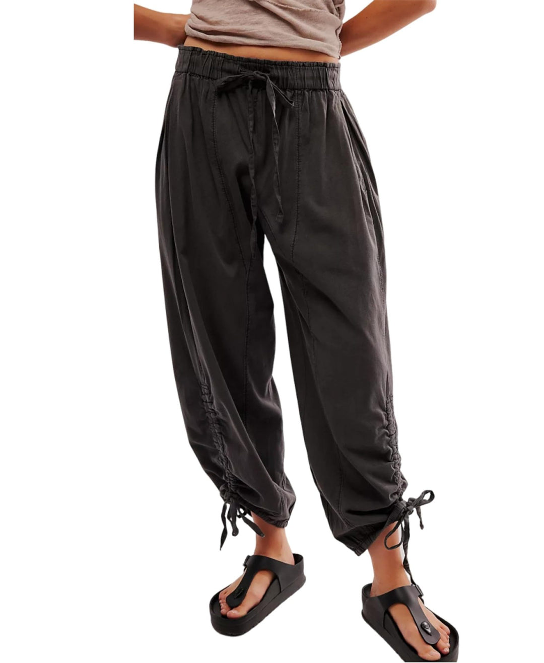 Damen Lockere Jogginghose mit Tunnelzugbund, Kordel-Saum und Raffung Shop Nory
